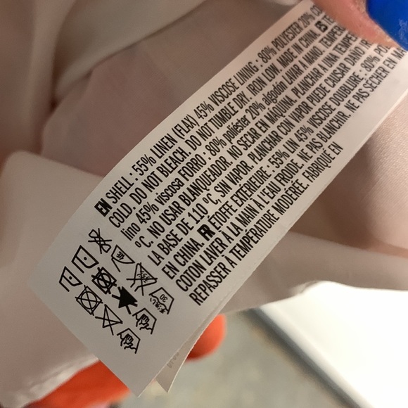 ENGLISH FACTORY COLORBLOCK BUTTON UP LINEN DRESS MIDI SMALL NEW WITH TAGS - Picture 7 of 8